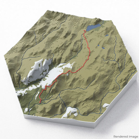 3D-Karte des Clouds Rest Trail