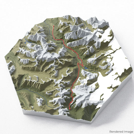 Crow Pass Trail 3D-Karte
