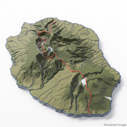 GR R2 – 3D-Karte der Ile de la Réunion