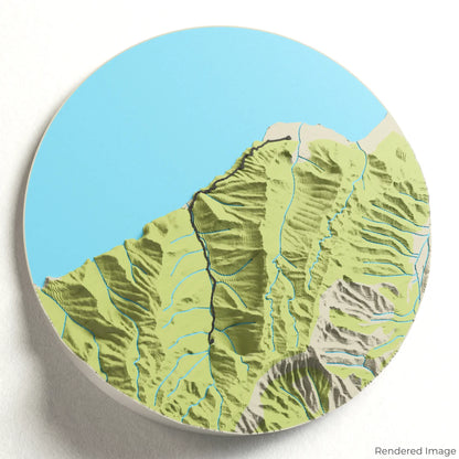 Carte 3D du sentier des chutes Hanakapiai