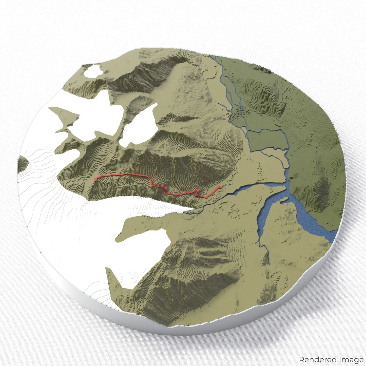Carte 3D du sentier du champ de glace Harding
