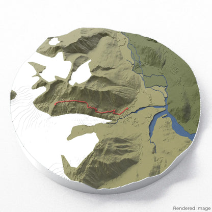 Carte 3D du sentier du champ de glace Harding