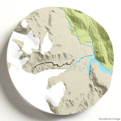 Carte 3D du sentier du champ de glace Harding