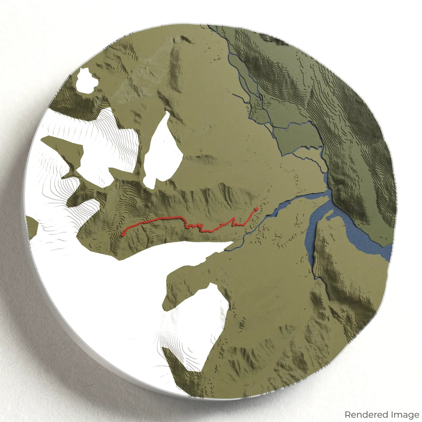 Carte 3D du sentier du champ de glace Harding