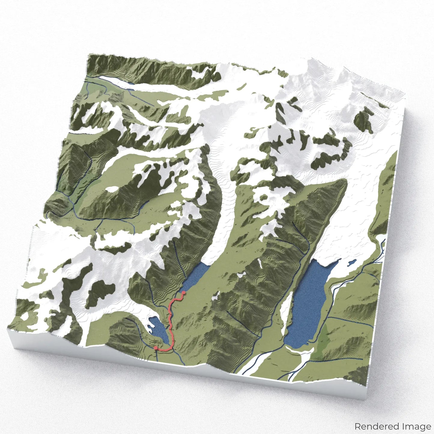Carte 3D de la piste Hooker Valley