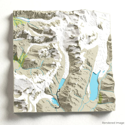 Carte 3D de la piste Hooker Valley