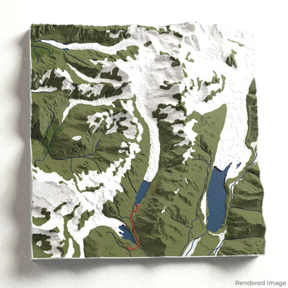 Carte 3D de la piste Hooker Valley