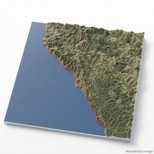 3D-Karte des Lost Coast Trail