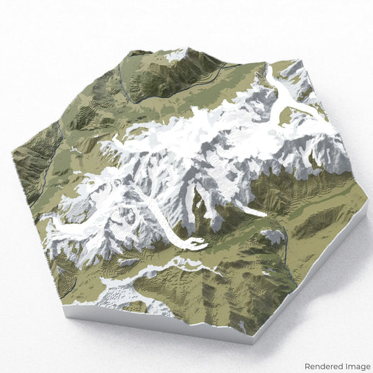 Mont Blanc Massif 3D Map