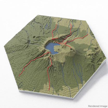 3D-Karte des Mount Rinjani