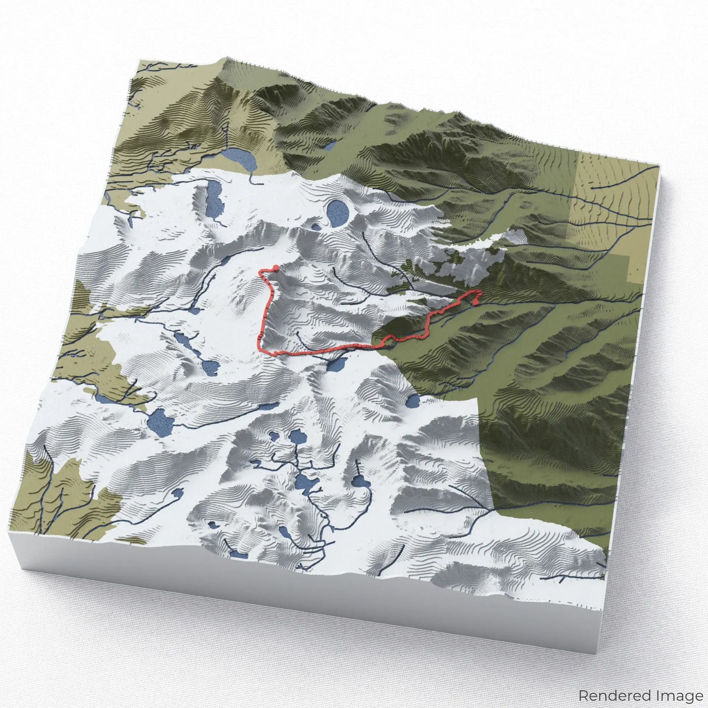 3D-Karte des Mount Whitney Trail