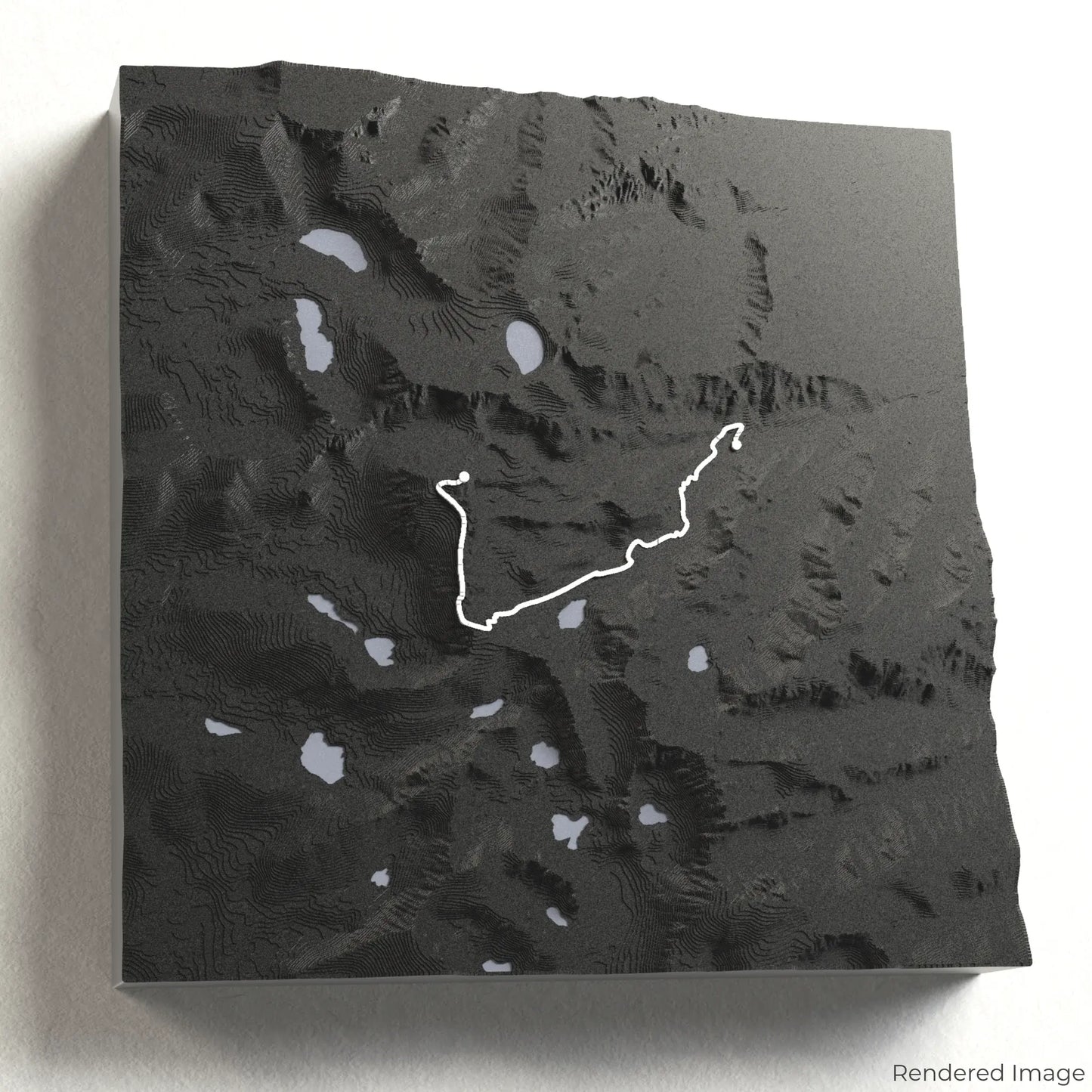 3D-Karte des Mount Whitney Trail