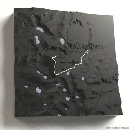3D-Karte des Mount Whitney Trail