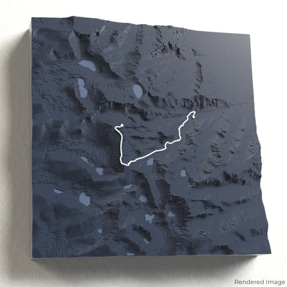 3D-Karte des Mount Whitney Trail