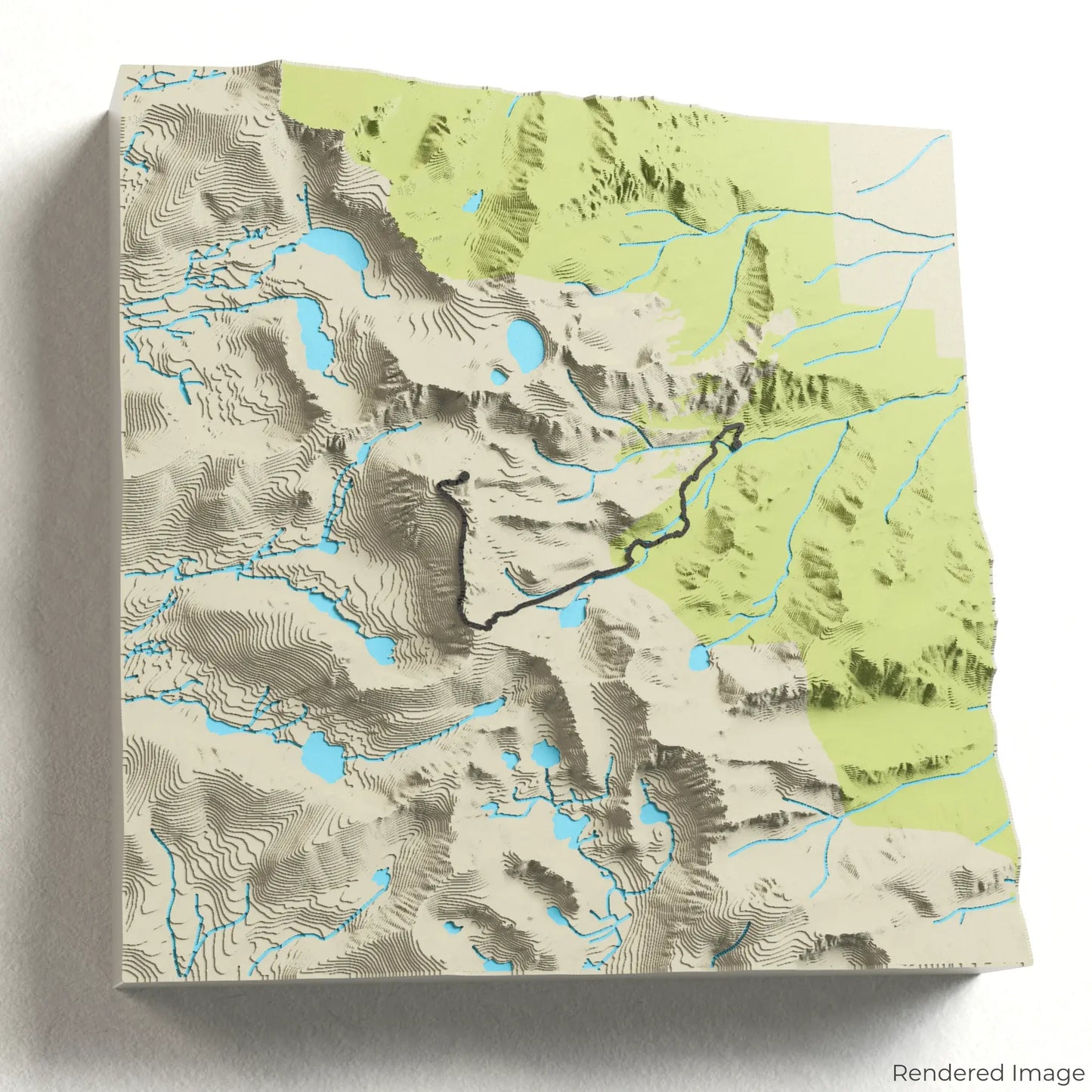 3D-Karte des Mount Whitney Trail