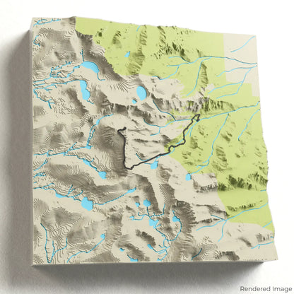 3D-Karte des Mount Whitney Trail