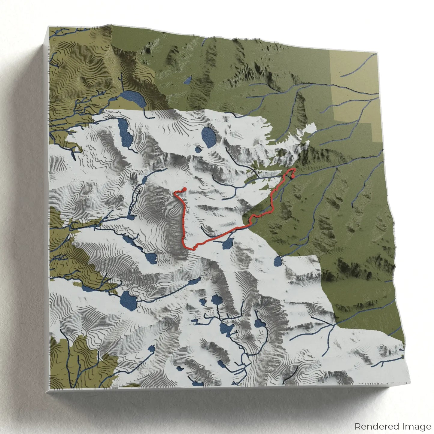 3D-Karte des Mount Whitney Trail
