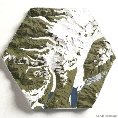 Carte 3D d'Aoraki/Mont Cook