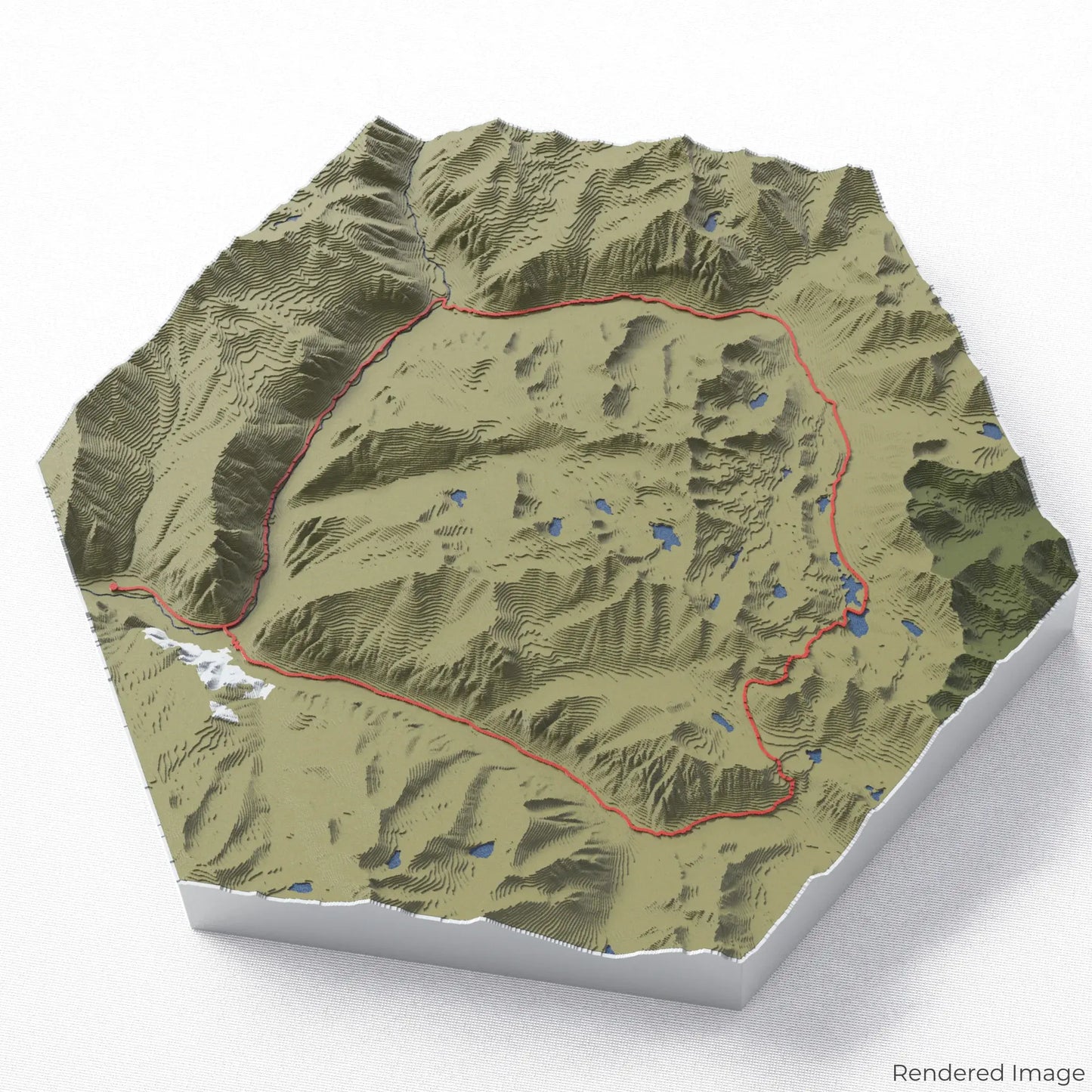 Carte 3D de la boucle des lacs Rae