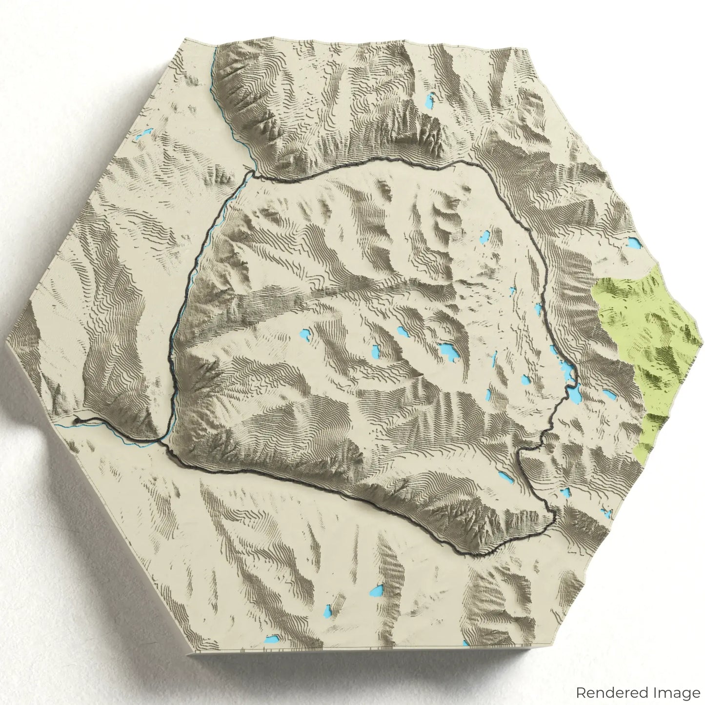 Carte 3D de la boucle des lacs Rae