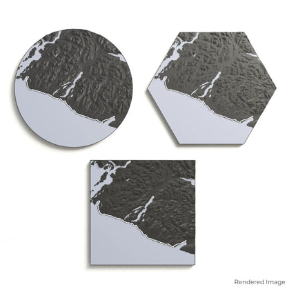 3D-Karte des West Coast Trail