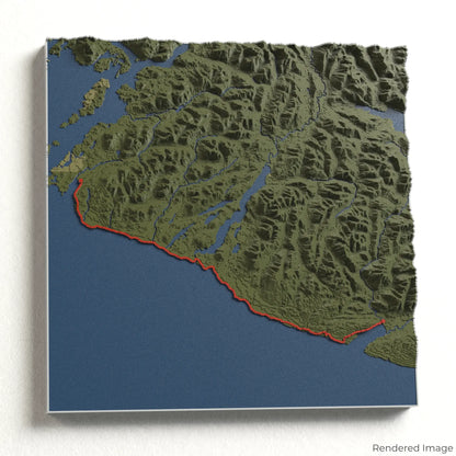 3D-Karte des West Coast Trail